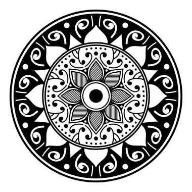 Renklendirme sayfası için soyut Vektör Mandala