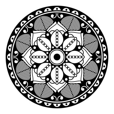 Renklendirme sayfası için soyut Vektör Mandala