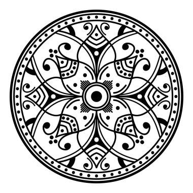 Renklendirme sayfası için soyut Vektör Mandala