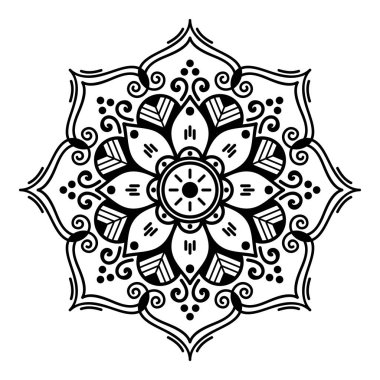 Renklendirme sayfası için soyut Vektör Mandala