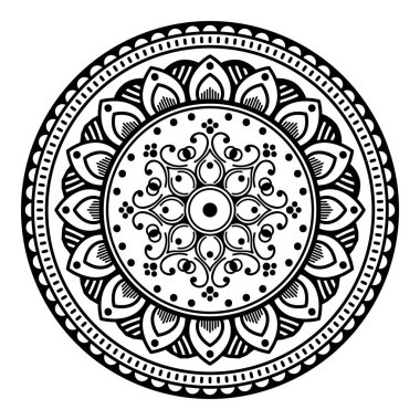 Renklendirme sayfası için soyut Vektör Mandala