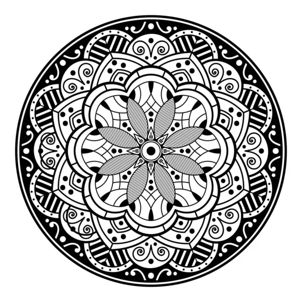 Abstract Vector Mandala Coloring Page — Stock Vector