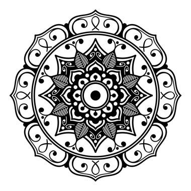 Boyama sayfası için siyah ve beyaz mandala