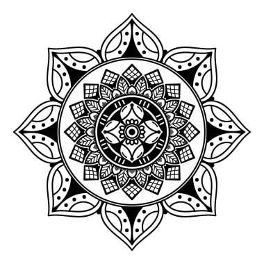 Boyama sayfası için siyah ve beyaz mandala