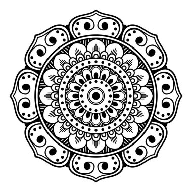 Boyama sayfası için siyah ve beyaz mandala