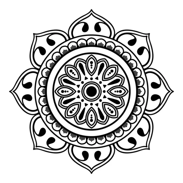 Black White Mandala Coloring Page — Stock Vector