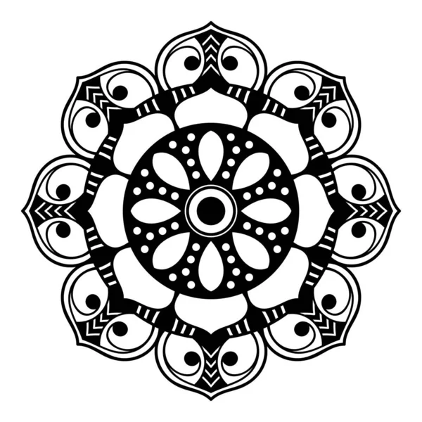 Mandala Blanco Negro Para Colorear Página — Archivo Imágenes Vectoriales