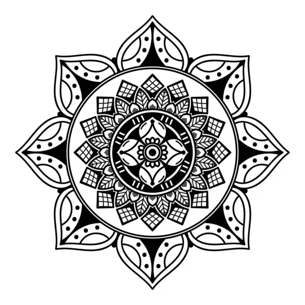 Mandala Bianco Nero Pagina Colorare — Vettoriale Stock