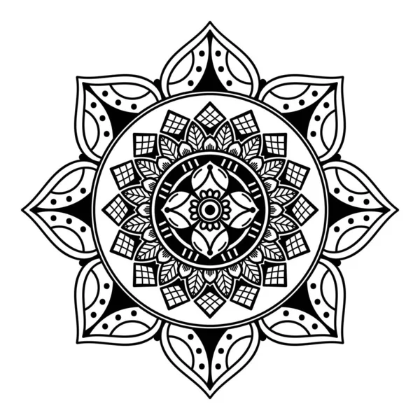 Mandala Preto Branco Para Colorir Página —  Vetores de Stock