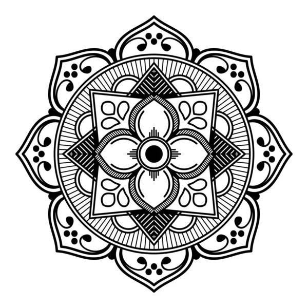 Mandala Alb Negru Pentru Pagina Colorat — Vector de stoc