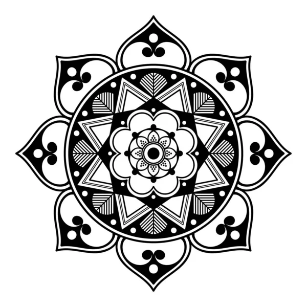 Black and white mandala for coloring page