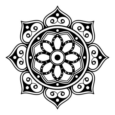 Boyama kitabı için Mandala. Arapça, Pakistan, Fas, Türkçe, Hindistan, İspanya motifleri