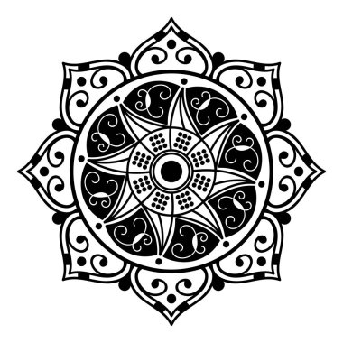 Boyama kitabı için Mandala. Arapça, Pakistan, Fas, Türkçe, Hindistan, İspanya motifleri