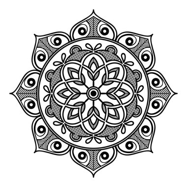 Boyama kitabı için Mandala. Arapça, Pakistan, Fas, Türkçe, Hindistan, İspanya motifleri