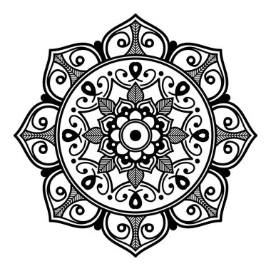 Boyama kitabı için Mandala. Arapça, Pakistan, Fas, Türkçe, Hindistan, İspanya motifleri