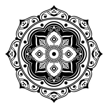 Boyama kitabı için Mandala. Arapça, Pakistan, Fas, Türkçe, Hindistan, İspanya motifleri