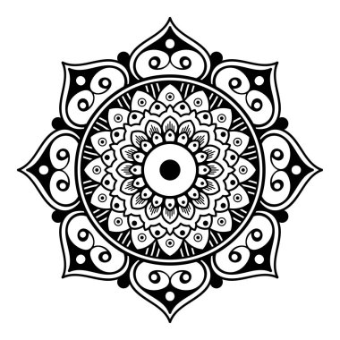 Boyama kitabı için Mandala. Arapça, Pakistan, Fas, Türkçe, Hindistan, İspanya motifleri