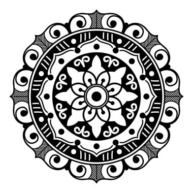 Boyama kitabı için Mandala. Arapça, Pakistan, Fas, Türkçe, Hindistan, İspanya motifleri