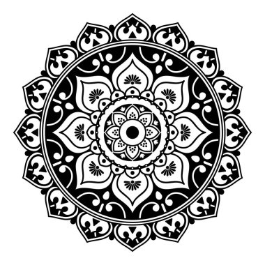 Boyama kitabı için Mandala. Arapça, Pakistan, Fas, Türkçe, Hindistan, İspanya motifleri