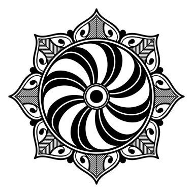 Boyama kitabı için Mandala. Arapça, Pakistan, Fas, Türkçe, Hindistan, İspanya motifleri