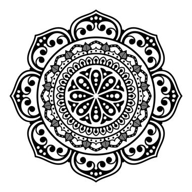 Boyama kitabı için Mandala. Arapça, Pakistan, Fas, Türkçe, Hindistan, İspanya motifleri