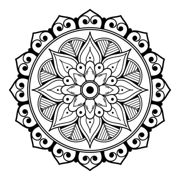 Mandala Para Colorear Libro Árabe Pakistán Marruecos Turquía India España — Vector de stock