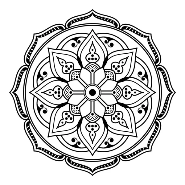 Mandala Para Colorear Libro Árabe Pakistán Marruecos Turquía India España — Vector de stock