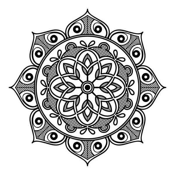 Mandala Para Colorear Libro Árabe Pakistán Marruecos Turquía India España — Archivo Imágenes Vectoriales