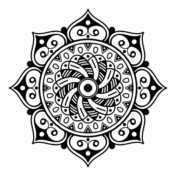 Mandala För Målarbok Arabiska Pakistan Marockanska Turkiska Indiska Spanien Motiv — Stock vektor