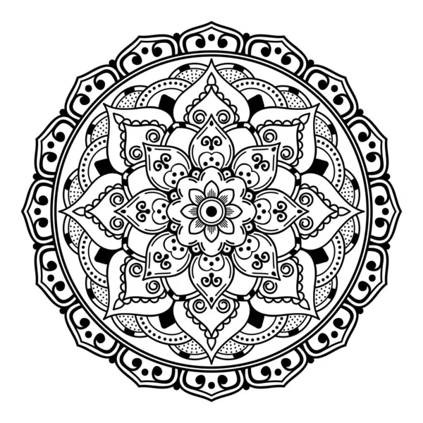 Mandala För Målarbok Arabiska Pakistan Marockanska Turkiska Indiska Spanien Motiv — Stock vektor