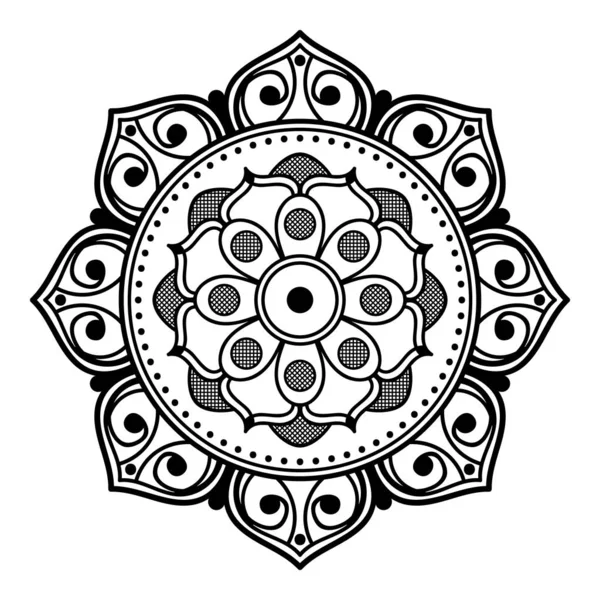 Decoratief Met Hand Getekend Rond Patroon Vorm Van Een Mandala — Stockvector