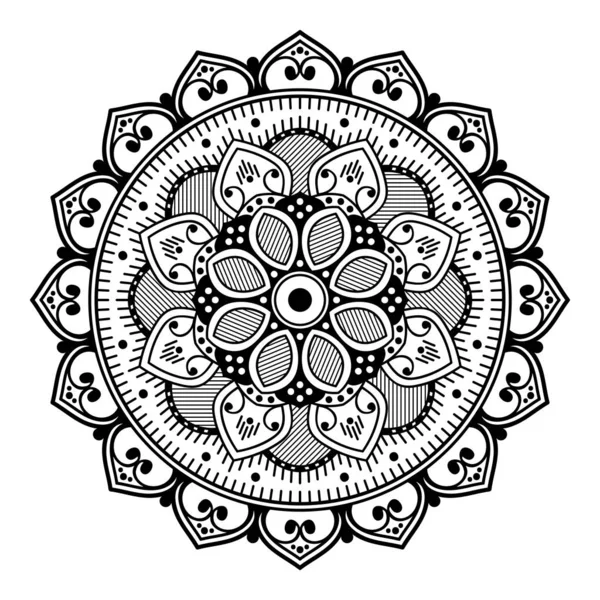 Motif Rond Décoratif Dessiné Main Sous Forme Mandala Pour Découpe — Image vectorielle