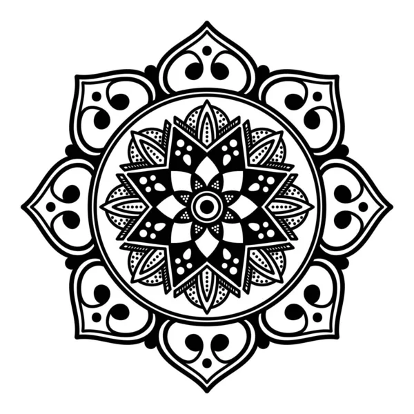 Motif Rond Décoratif Dessiné Main Sous Forme Mandala Pour Découpe — Image vectorielle