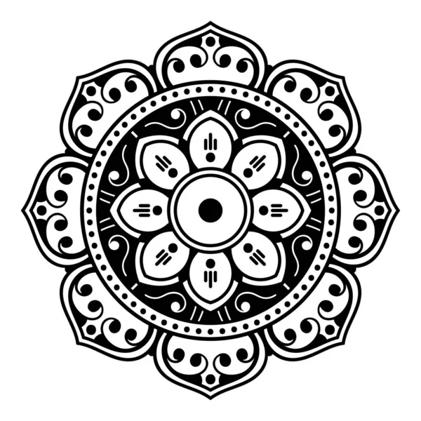 Decoratief Met Hand Getekend Rond Patroon Vorm Van Een Mandala — Stockvector