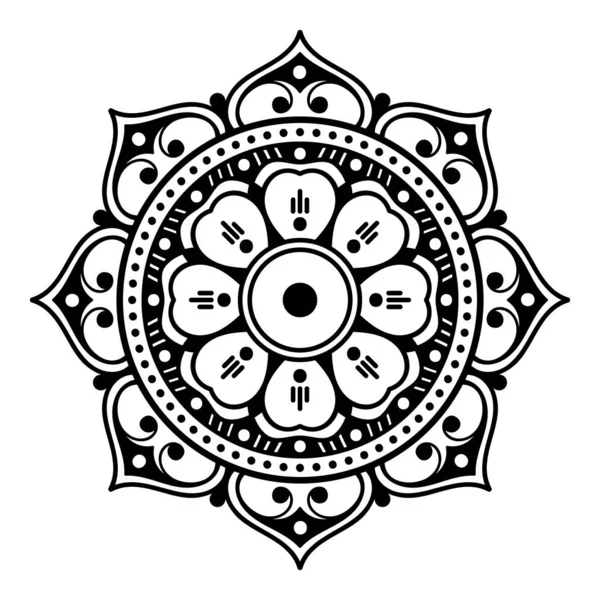 Decoratief Met Hand Getekend Rond Patroon Vorm Van Een Mandala — Stockvector