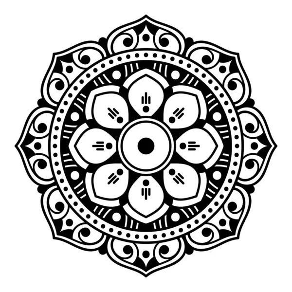 レーザー切断のための曼荼羅の形で装飾的な手描きのラウンドパターン 白に隔離されたベクトル — ストックベクタ