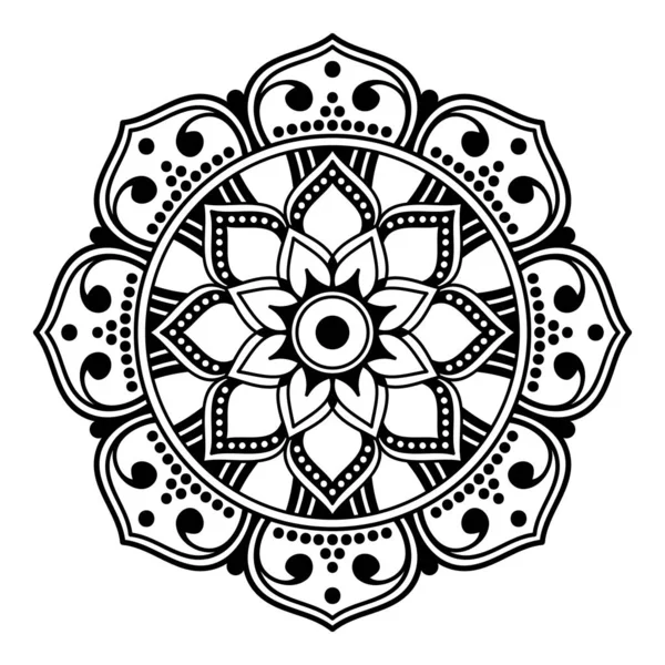 レーザー切断のための曼荼羅の形で装飾的な手描きのラウンドパターン 白に隔離されたベクトル — ストックベクタ