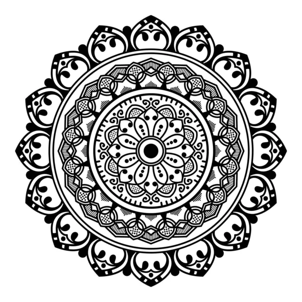 Decoratief Met Hand Getekend Rond Patroon Vorm Van Een Mandala — Stockvector