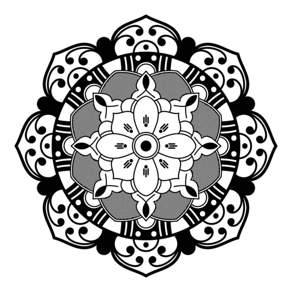 Dekoratív Kézzel Rajzolt Kerek Minta Formájában Mandala Lézeres Vágás Fehér — Stock Vector