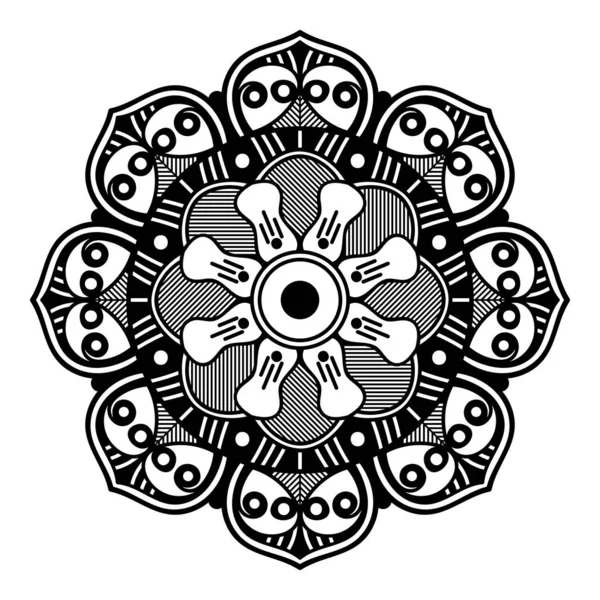 Patrón Redondo Decorativo Dibujado Mano Forma Mandala Para Corte Por — Vector de stock