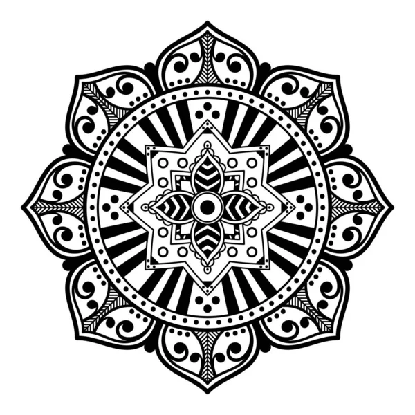 Patrón Redondo Decorativo Dibujado Mano Forma Mandala Para Corte Por — Vector de stock