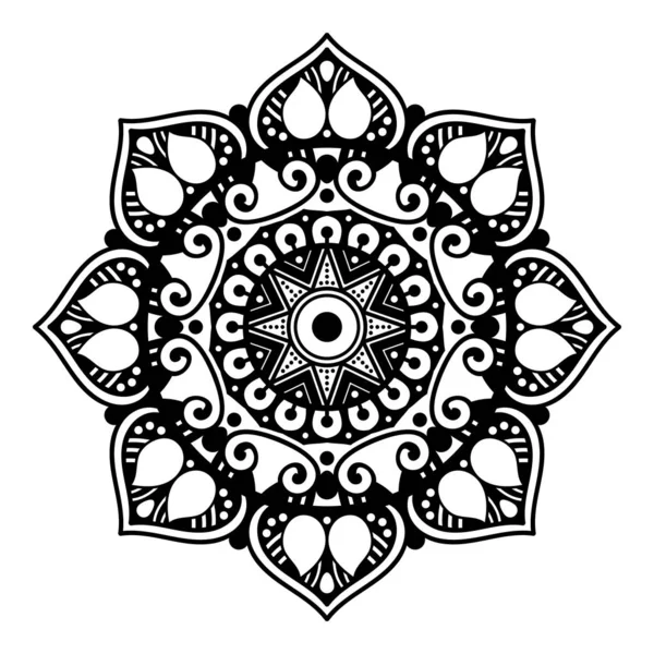 Mandala Ornamento Rotondo Decorativo Può Essere Utilizzato Biglietto Auguri Stampa — Vettoriale Stock