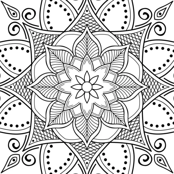 Mandala Ornamento Rotondo Decorativo Può Essere Utilizzato Biglietto Auguri Stampa — Vettoriale Stock