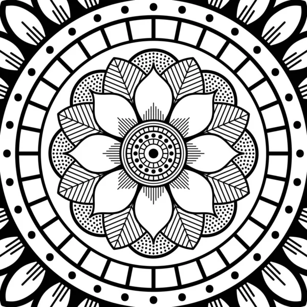 Abstract Vector Mandala Coloring Page — Stock Vector