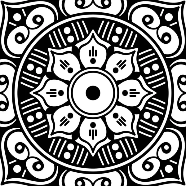 Mandala Ornamento Rotondo Decorativo Può Essere Utilizzato Biglietto Auguri Stampa — Vettoriale Stock