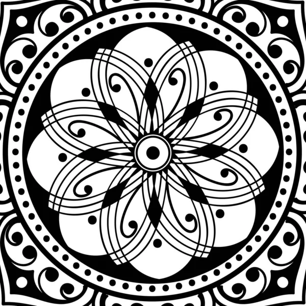 Mandala Ornamento Redondo Decorativo Pode Ser Usado Para Cartão Saudação —  Vetores de Stock