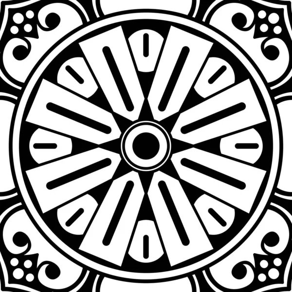 Mandala Ornamento Rotondo Decorativo Può Essere Utilizzato Biglietto Auguri Stampa — Vettoriale Stock