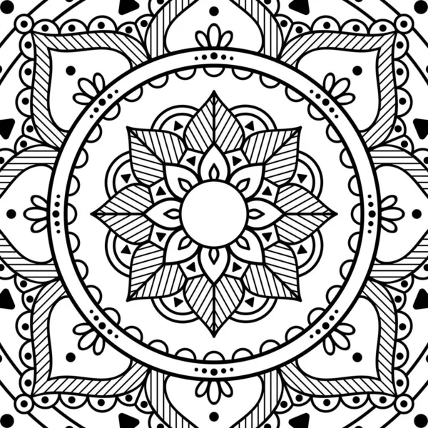 Modello Rotondo Decorativo Disegnato Mano Sotto Forma Mandala Taglio Laser — Vettoriale Stock