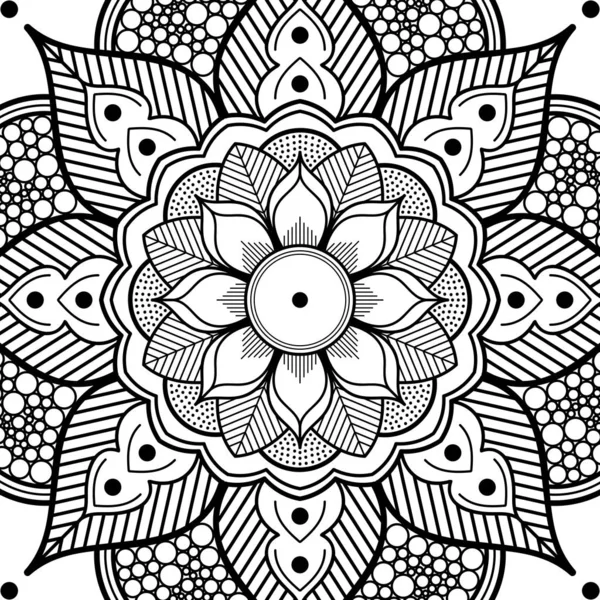 Motif Rond Décoratif Dessiné Main Sous Forme Mandala Pour Découpe — Image vectorielle