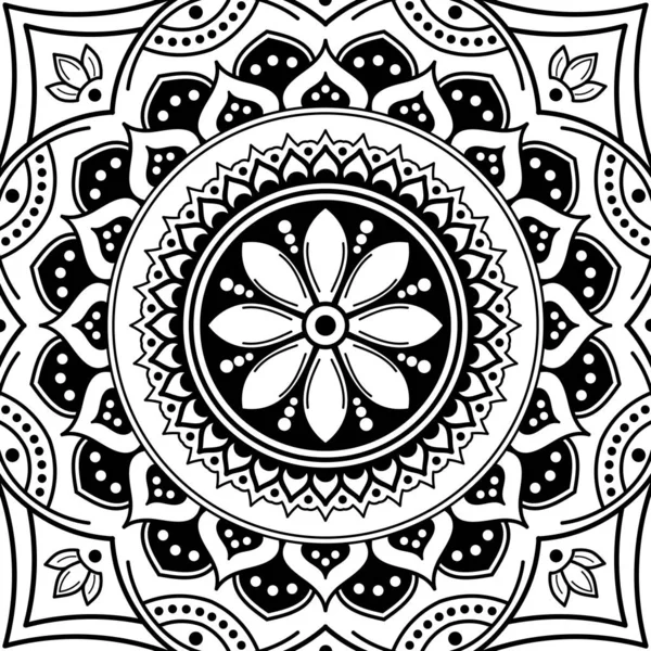 Patrón Redondo Decorativo Dibujado Mano Forma Mandala Para Corte Por — Vector de stock